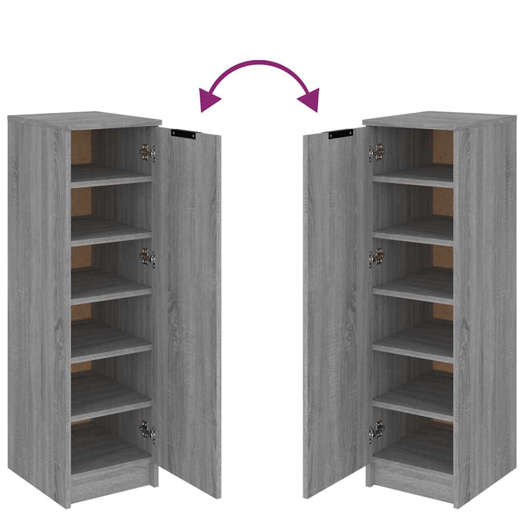 vidaXL Shoe Cabinet Grey Sonoma 30x35x100 cm Engineered Wood