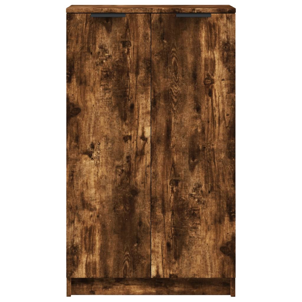 vidaXL Shoe Cabinet Smoked Oak 59x35x100 cm Engineered Wood