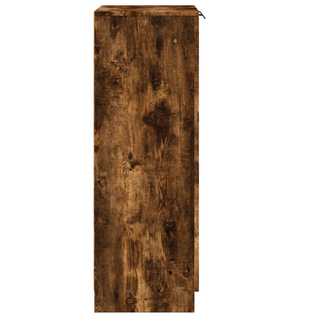 vidaXL Shoe Cabinet Smoked Oak 59x35x100 cm Engineered Wood