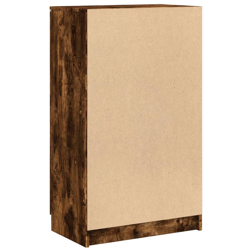 vidaXL Shoe Cabinet Smoked Oak 59x35x100 cm Engineered Wood