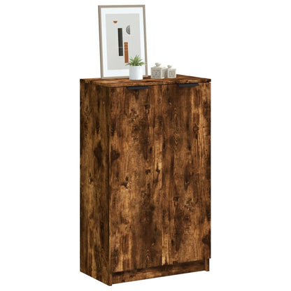 vidaXL Shoe Cabinet Smoked Oak 59x35x100 cm Engineered Wood