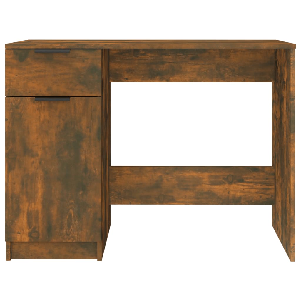 vidaXL Desk Smoked Oak 100x50x75 cm Engineered Wood