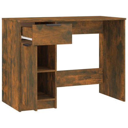 vidaXL Desk Smoked Oak 100x50x75 cm Engineered Wood
