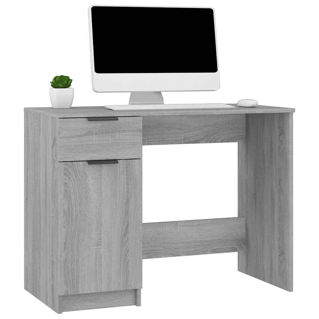vidaXL Desk Grey Sonoma 100x50x75 cm Engineered Wood