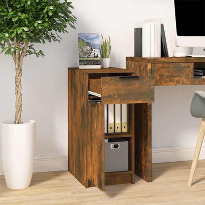 vidaXL Desk Cabinet Smoked Oak 33,5x50x75 cm Engineered Wood