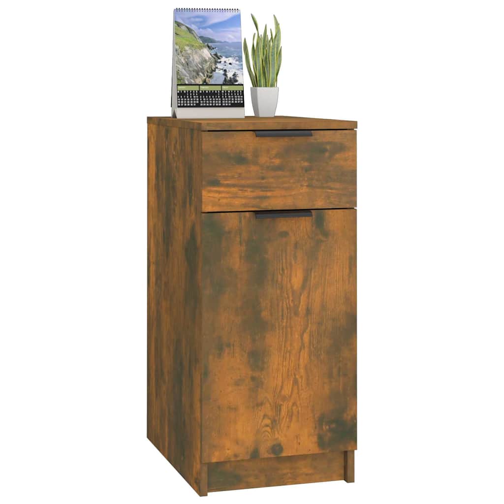 vidaXL Desk Cabinet Smoked Oak 33,5x50x75 cm Engineered Wood