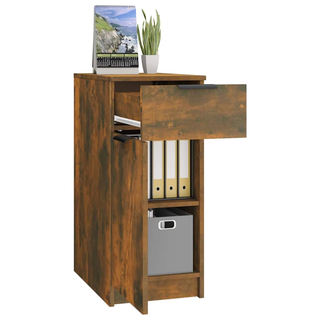 vidaXL Desk Cabinet Smoked Oak 33,5x50x75 cm Engineered Wood
