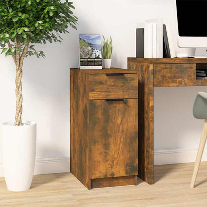 vidaXL Desk Cabinet Smoked Oak 33,5x50x75 cm Engineered Wood
