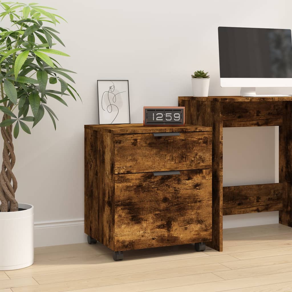vidaXL File Cabinet | Smoked Oak | Engineered Wood | Regular