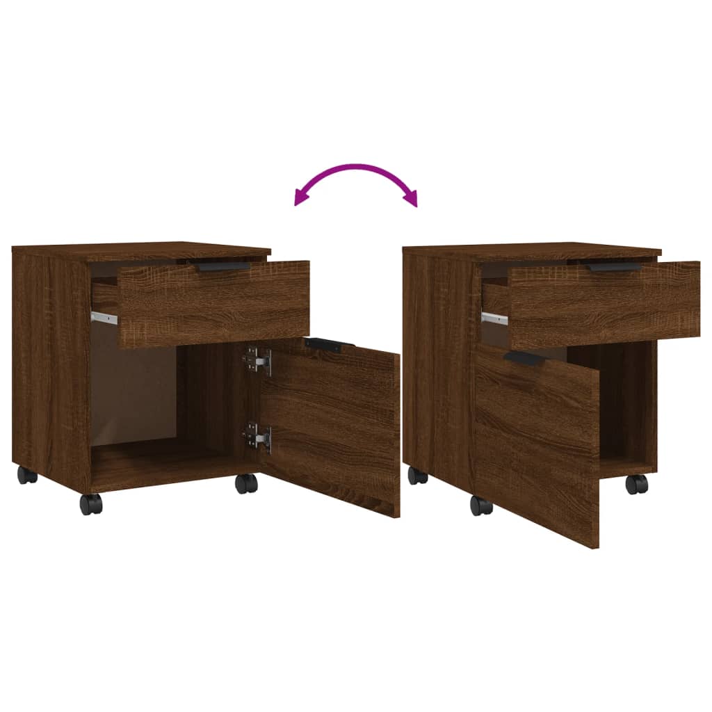 vidaXL File Cabinet | Brown oak | Engineered wood | Medium | File Cabinet