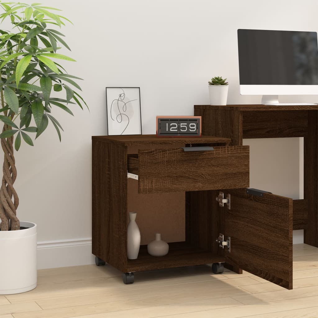 vidaXL File Cabinet | Brown oak | Engineered wood | Medium | File Cabinet