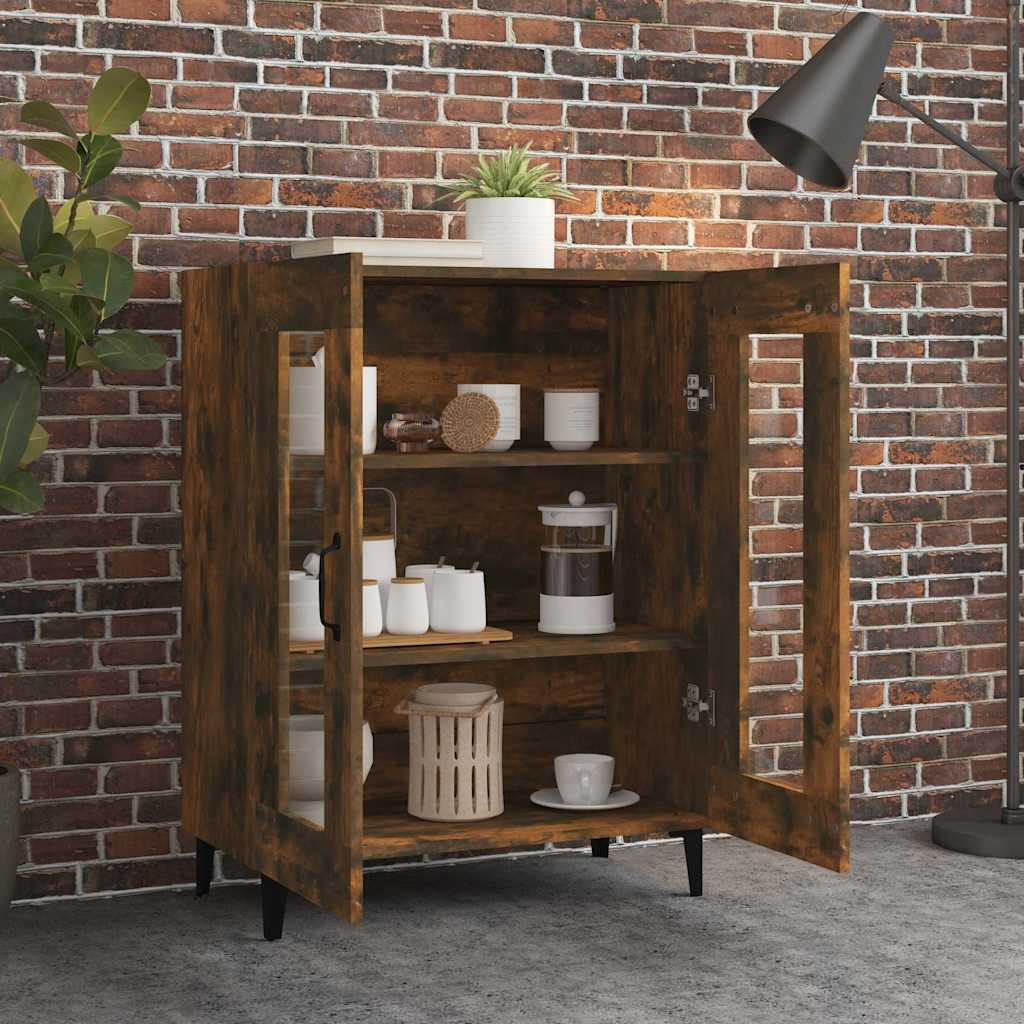 vidaXL Sideboard Smoked Oak 69,5x34x90 cm Engineered Wood