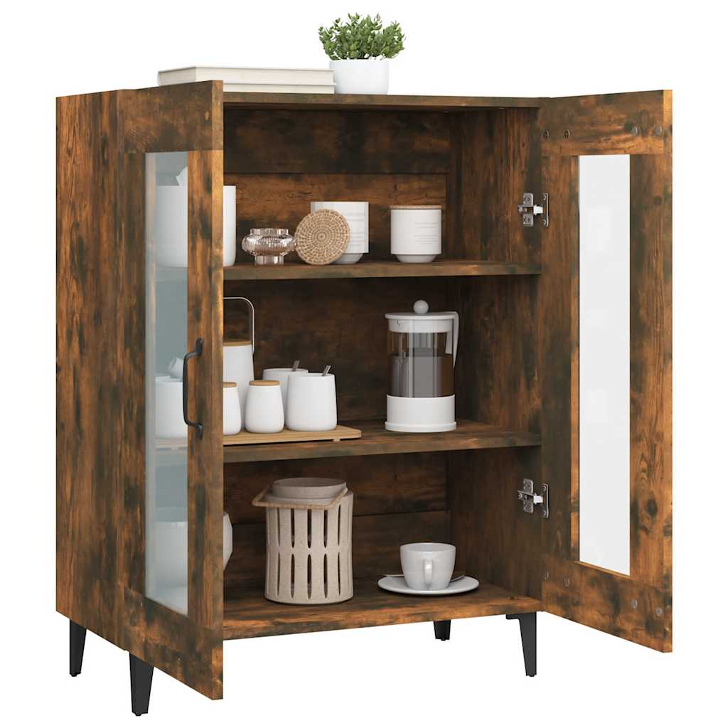 vidaXL Sideboard Smoked Oak 69.5x34x90 cm Engineered Wood