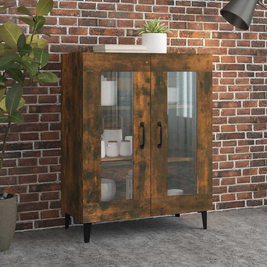 vidaXL Sideboard Smoked Oak 69,5x34x90 cm Engineered Wood