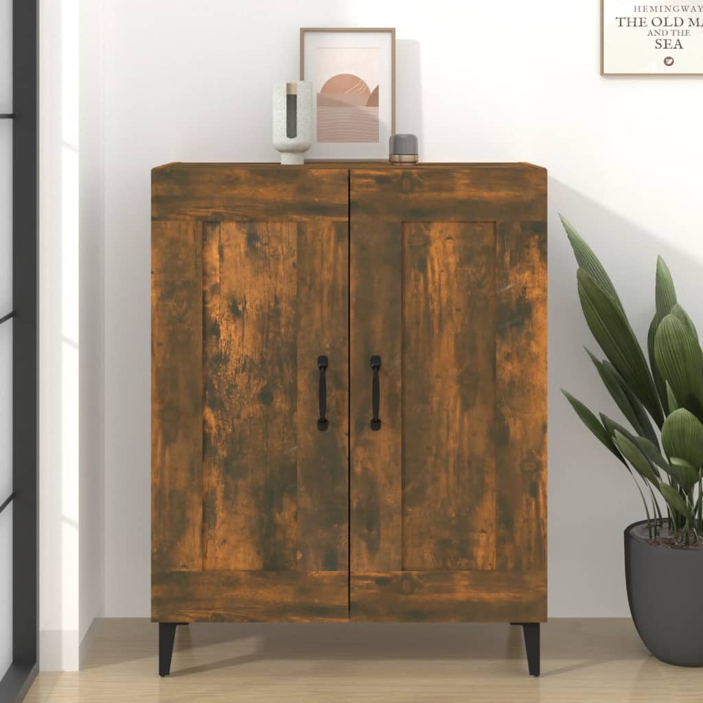 vidaXL Sideboard Smoked Oak 69.5x34x90 cm Engineered Wood