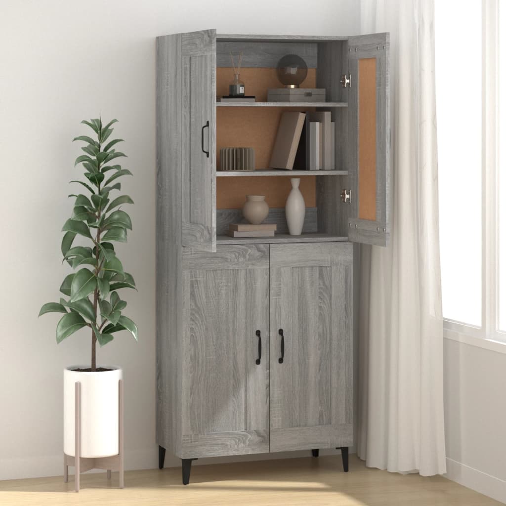 vidaXL Sideboard Grey Sonoma 69.5x34x90 cm Engineered Wood