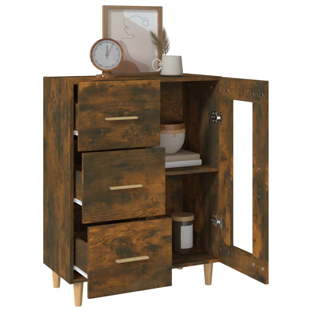 vidaXL Sideboard Smoked Oak 69,5x34x90 cm Engineered Wood