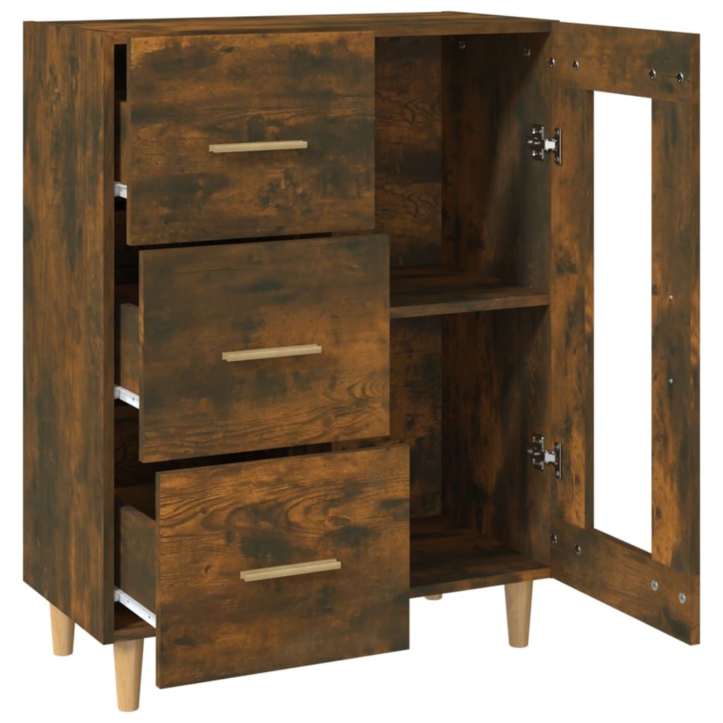 vidaXL Sideboard Smoked Oak 69,5x34x90 cm Engineered Wood