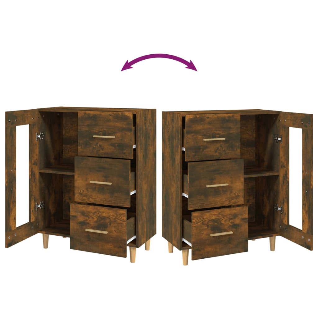 vidaXL Sideboard Smoked Oak 69,5x34x90 cm Engineered Wood