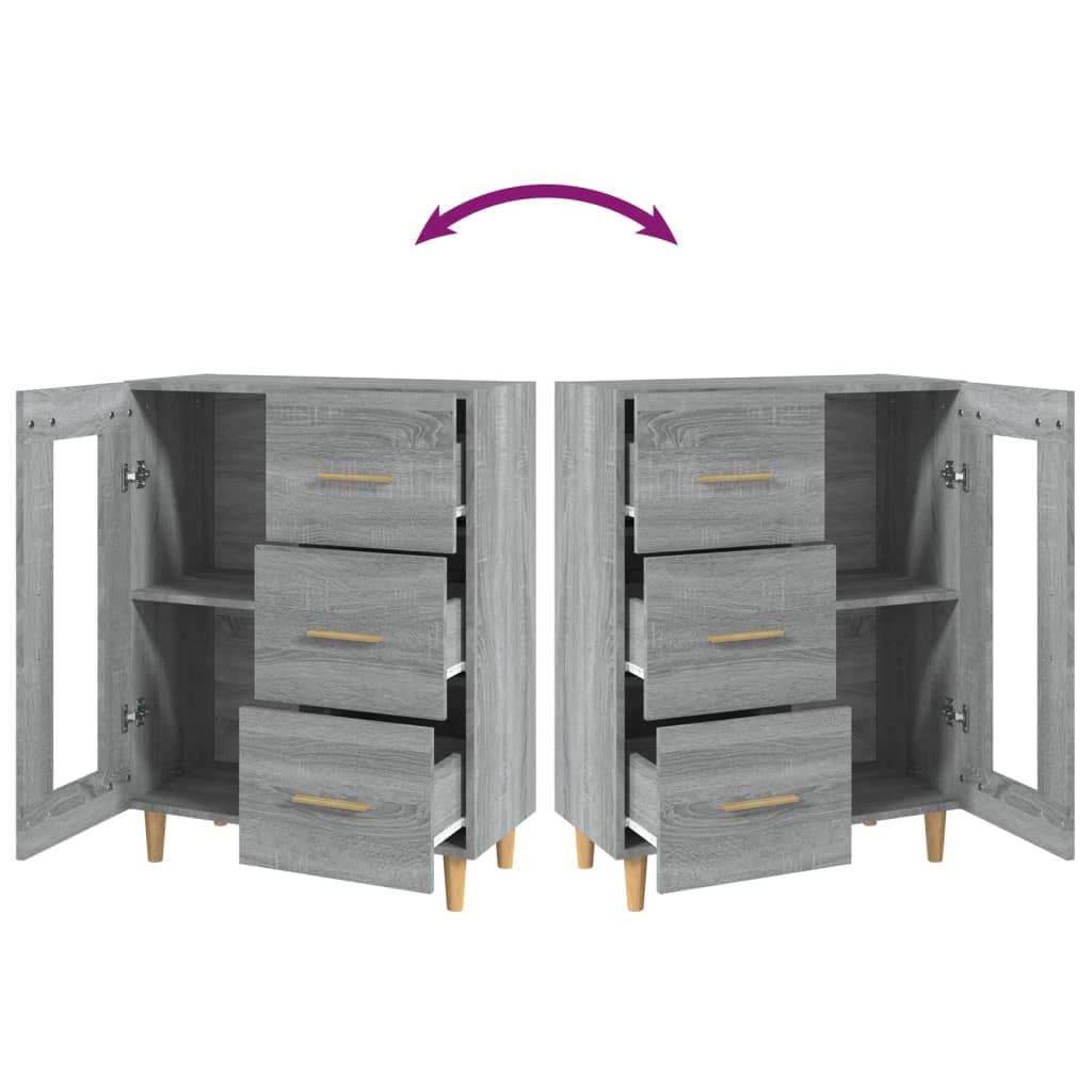 vidaXL Sideboard Grey Sonoma 69,5x34x90 cm Engineered Wood