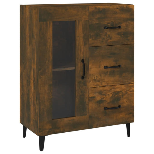 vidaXL Sideboard Smoked Oak 69.5x34x90 cm Engineered Wood