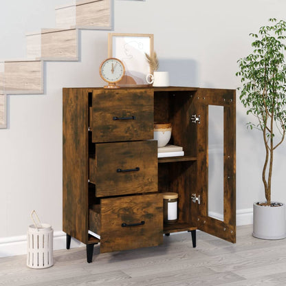vidaXL Sideboard Smoked Oak 69.5x34x90 cm Engineered Wood
