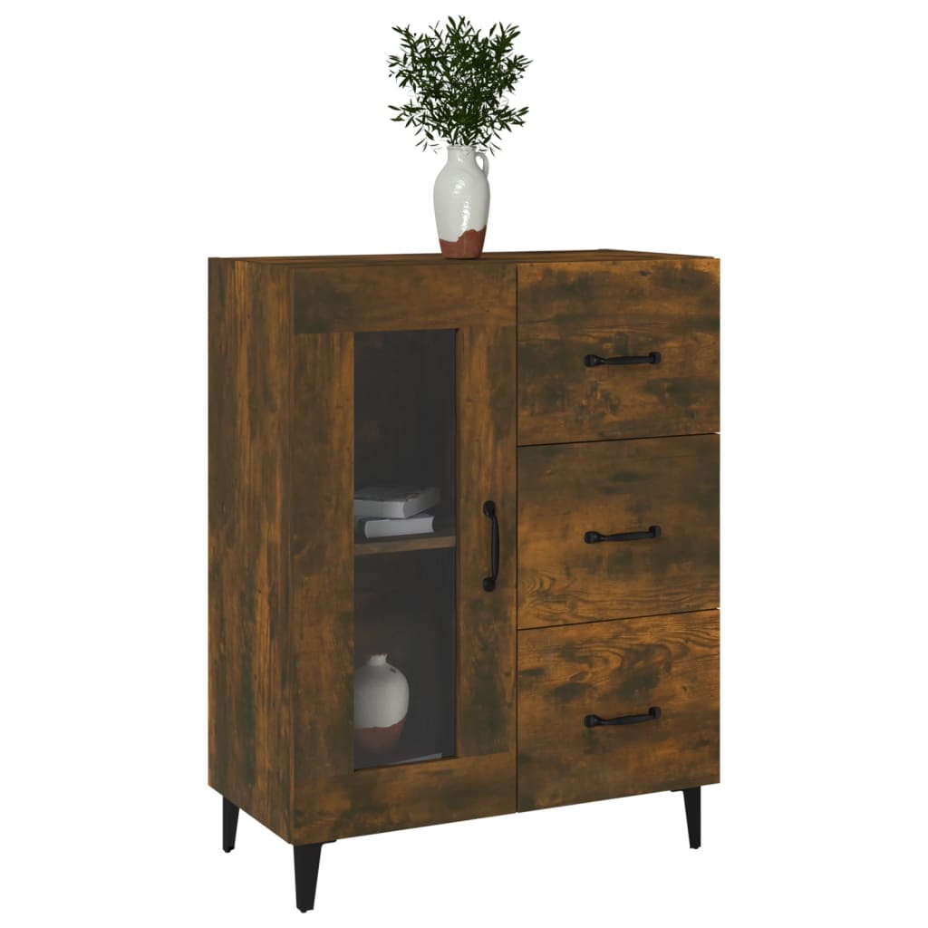vidaXL Sideboard Smoked Oak 69.5x34x90 cm Engineered Wood