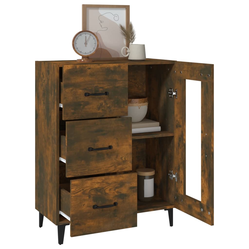 vidaXL Sideboard Smoked Oak 69.5x34x90 cm Engineered Wood