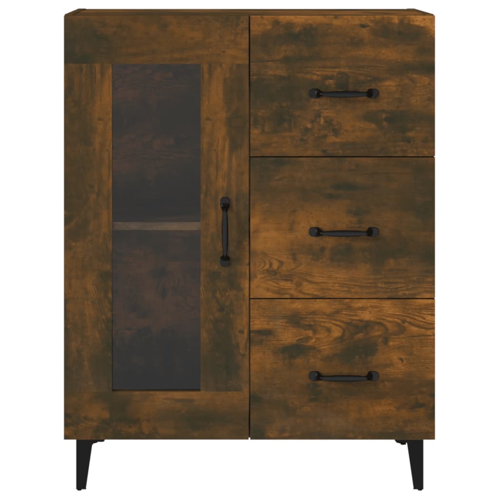 vidaXL Sideboard Smoked Oak 69.5x34x90 cm Engineered Wood