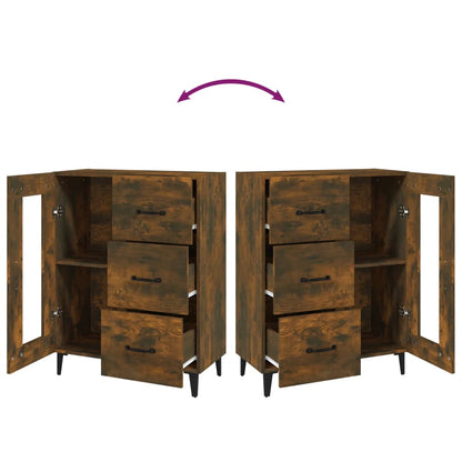 vidaXL Sideboard Smoked Oak 69.5x34x90 cm Engineered Wood