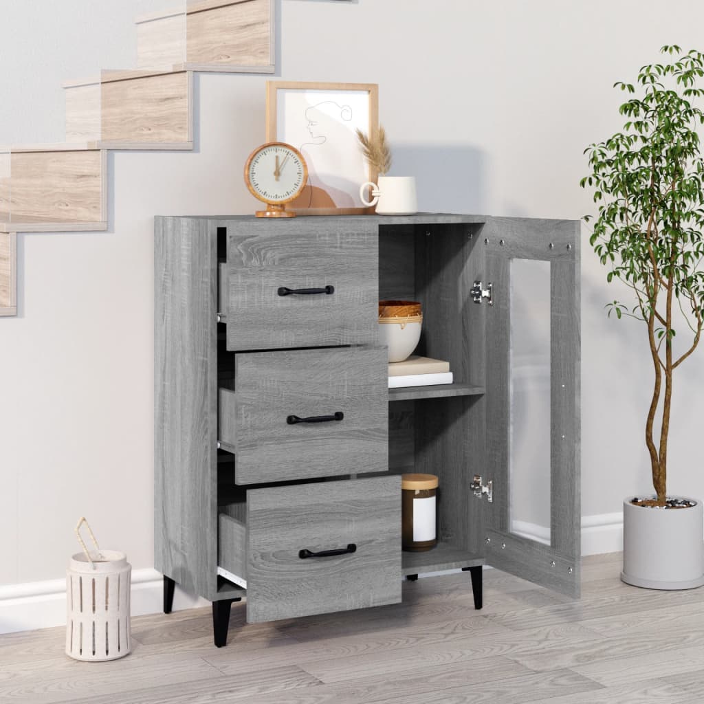vidaXL Sideboard Grey Sonoma 69.5x34x90 cm Engineered Wood