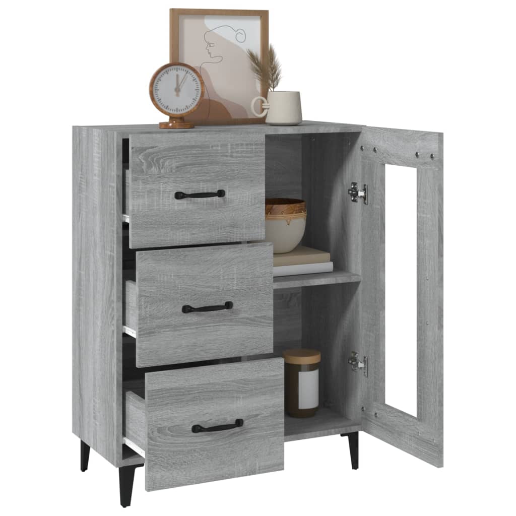 vidaXL Sideboard Grey Sonoma 69.5x34x90 cm Engineered Wood