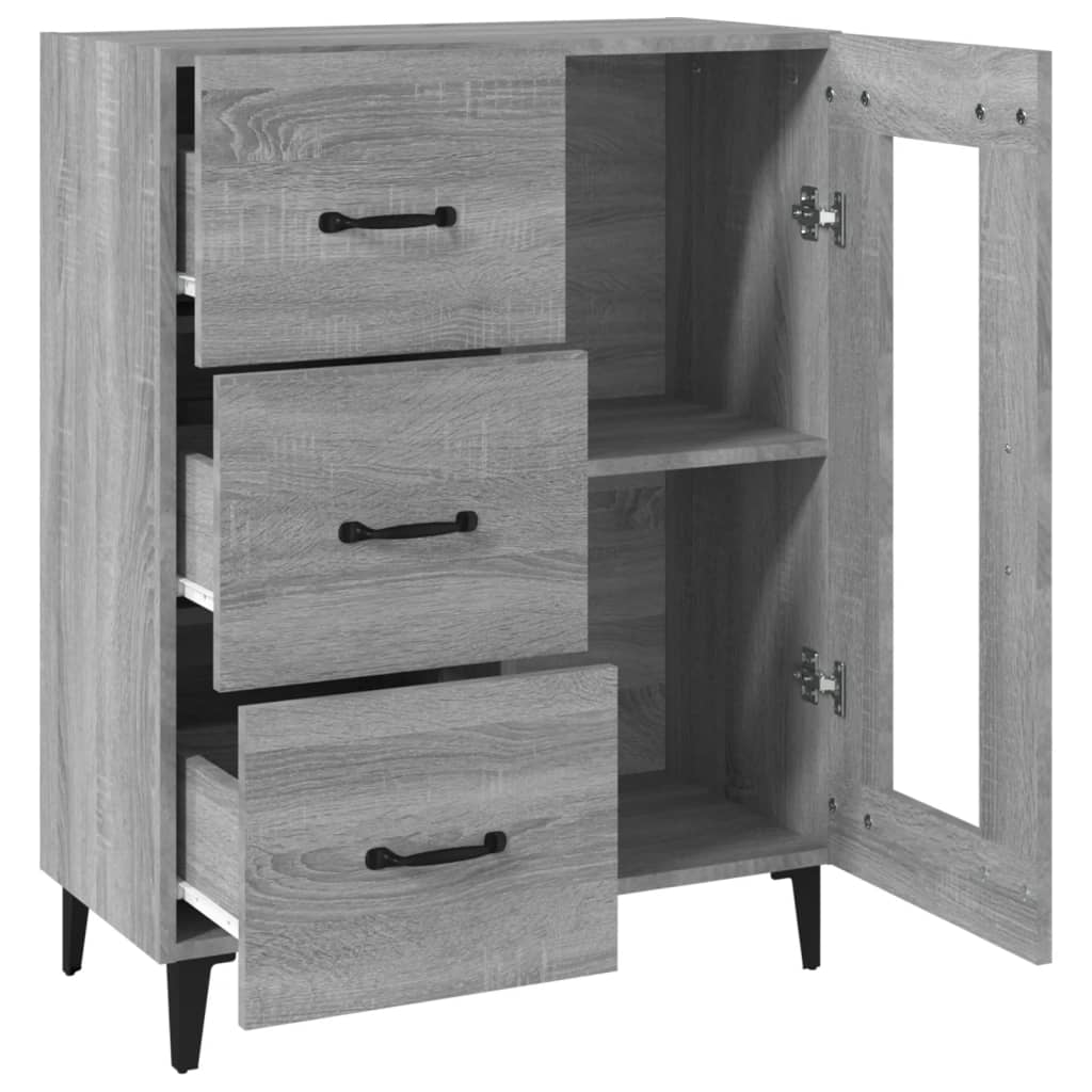vidaXL Sideboard Grey Sonoma 69.5x34x90 cm Engineered Wood