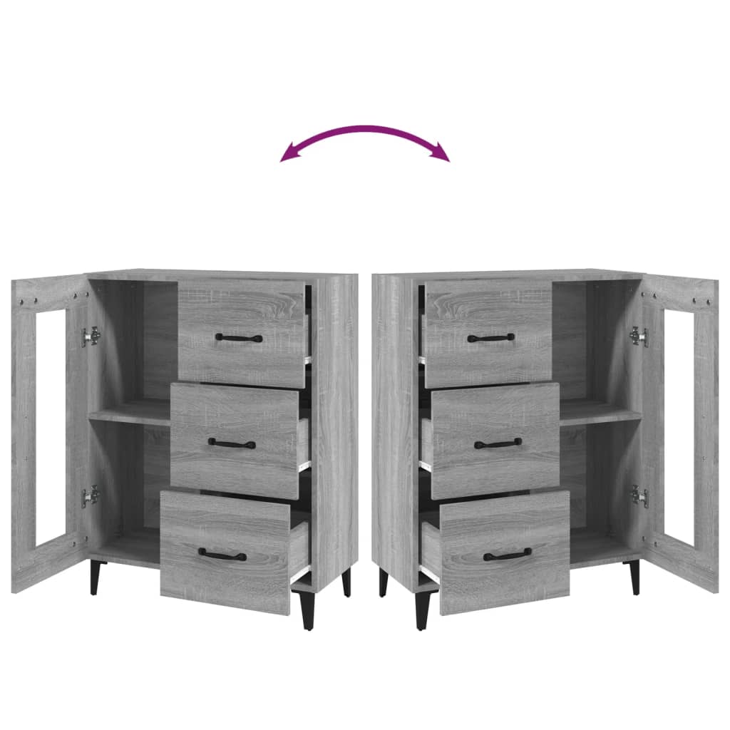 vidaXL Sideboard Grey Sonoma 69.5x34x90 cm Engineered Wood