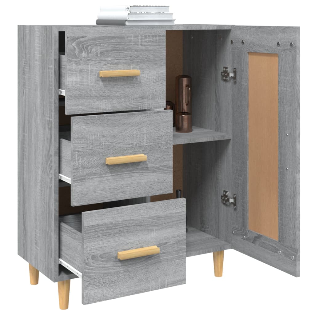 817370 vidaXL Sideboard Grey Sonoma 69,5x34x90 cm Engineered Wood