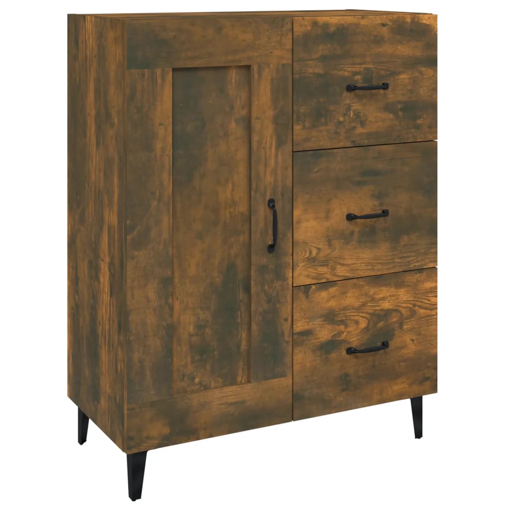 vidaXL Sideboard Smoked Oak 69.5x34x90 cm Engineered Wood