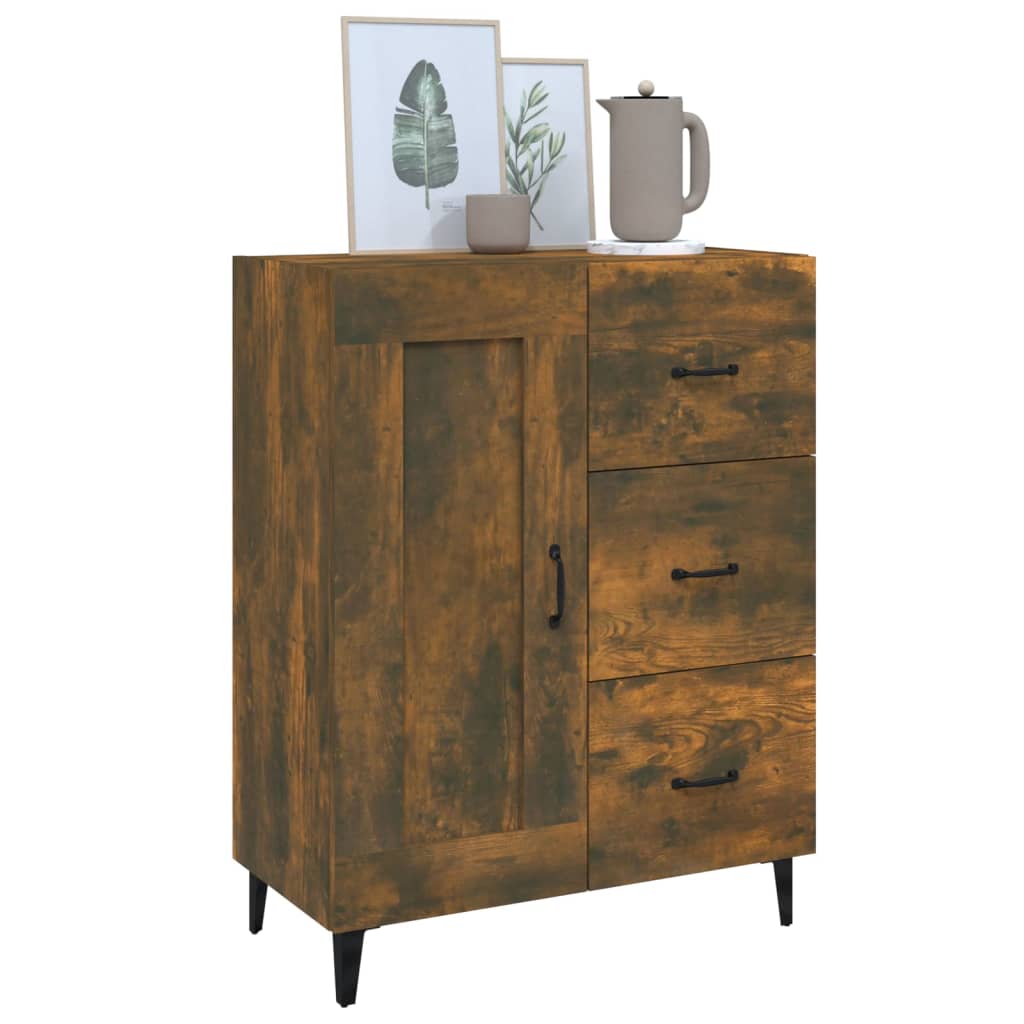 vidaXL Sideboard Smoked Oak 69.5x34x90 cm Engineered Wood