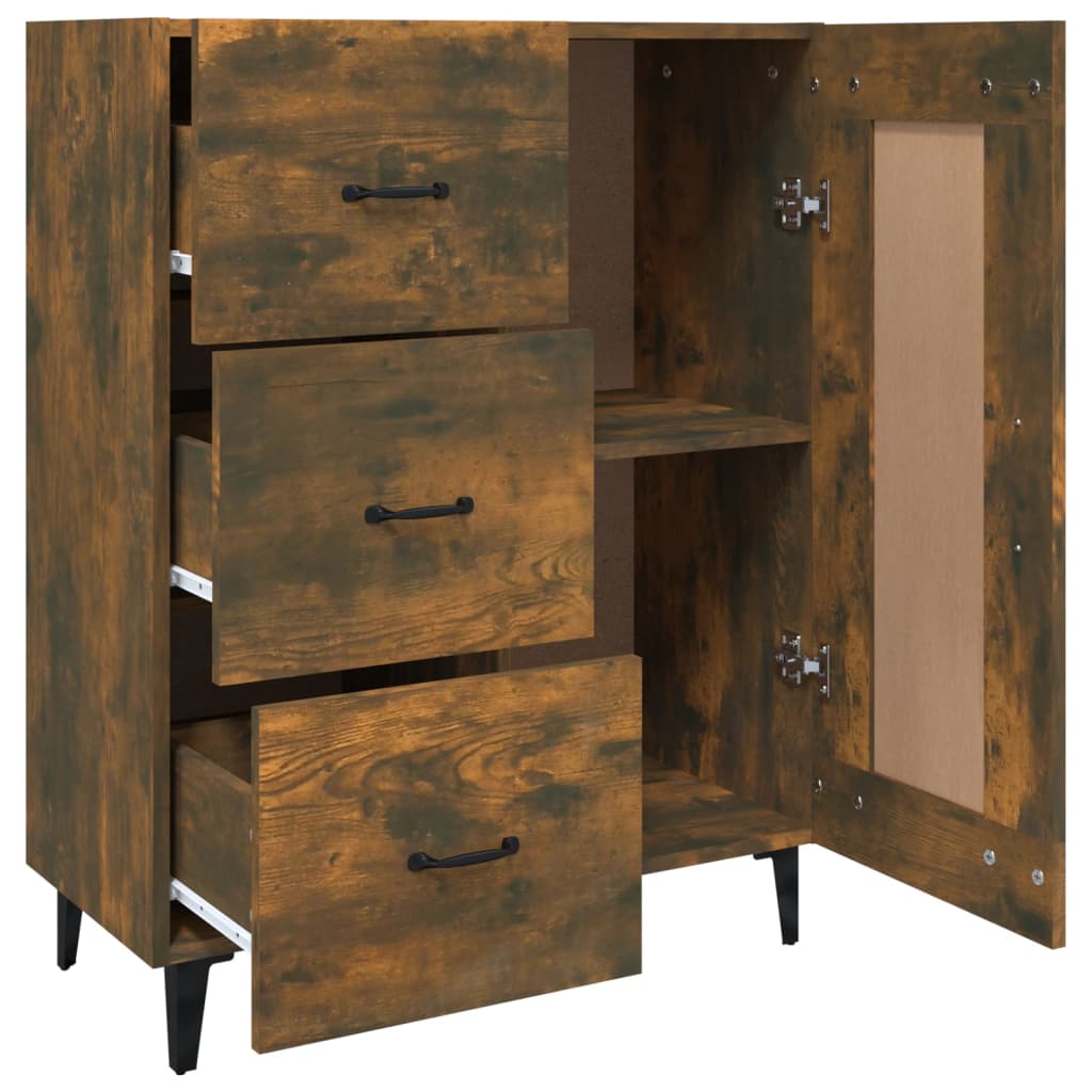 vidaXL Sideboard Smoked Oak 69.5x34x90 cm Engineered Wood
