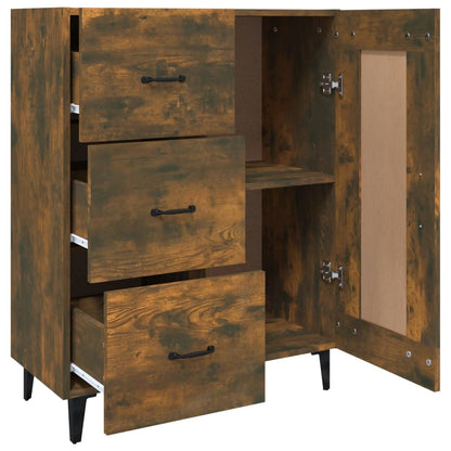 vidaXL Sideboard Smoked Oak 69.5x34x90 cm Engineered Wood