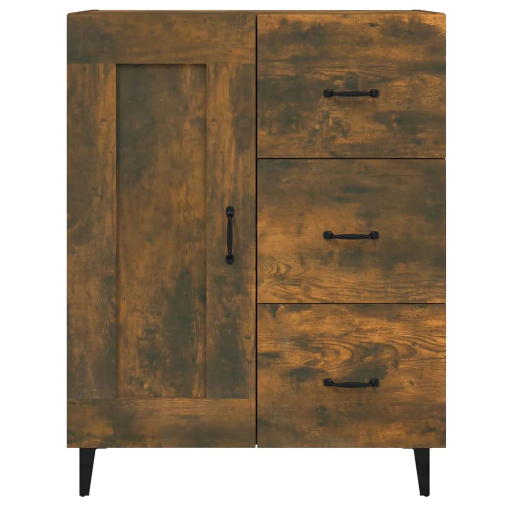 vidaXL Sideboard Smoked Oak 69.5x34x90 cm Engineered Wood