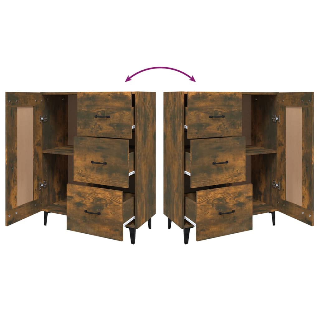vidaXL Sideboard Smoked Oak 69.5x34x90 cm Engineered Wood