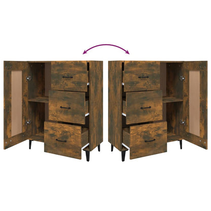 vidaXL Sideboard Smoked Oak 69.5x34x90 cm Engineered Wood