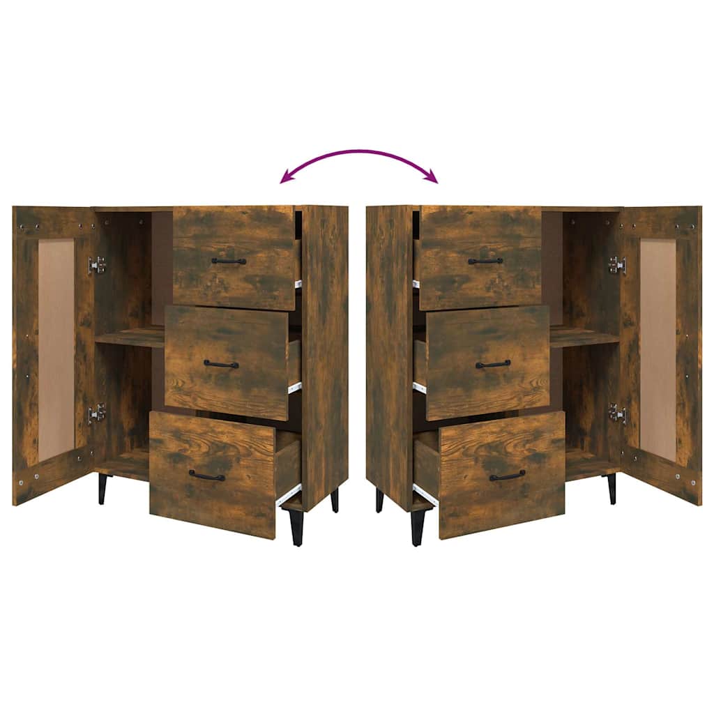 817372 vidaXL Sideboard Smoked Oak 69,5x34x90 cm Engineered Wood