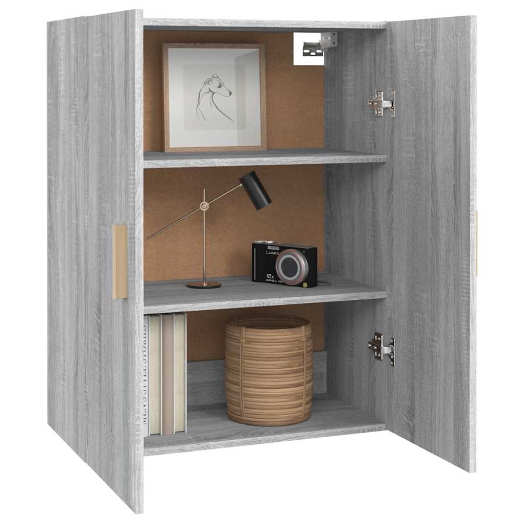 vidaXL Hanging Wall Cabinet Grey Sonoma 69,5x34x90 cm