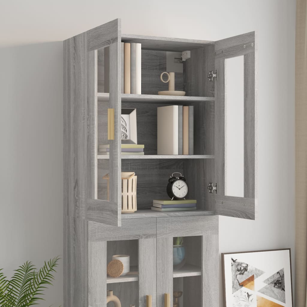 vidaXL Hanging Wall Cabinet Grey Sonoma 69.5x34x90 cm