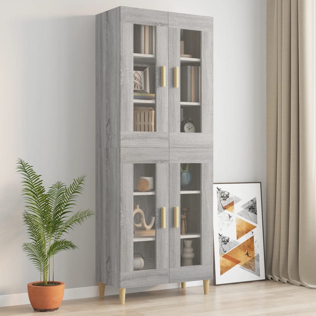 vidaXL Hanging Wall Cabinet Grey Sonoma 69.5x34x90 cm