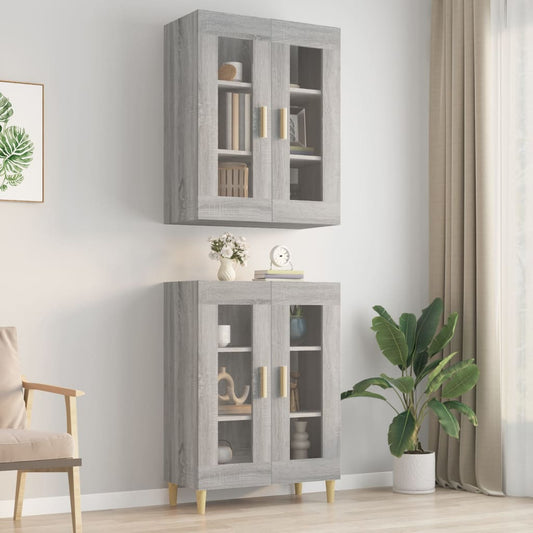 vidaXL Hanging Wall Cabinet Grey Sonoma 69.5x34x90 cm