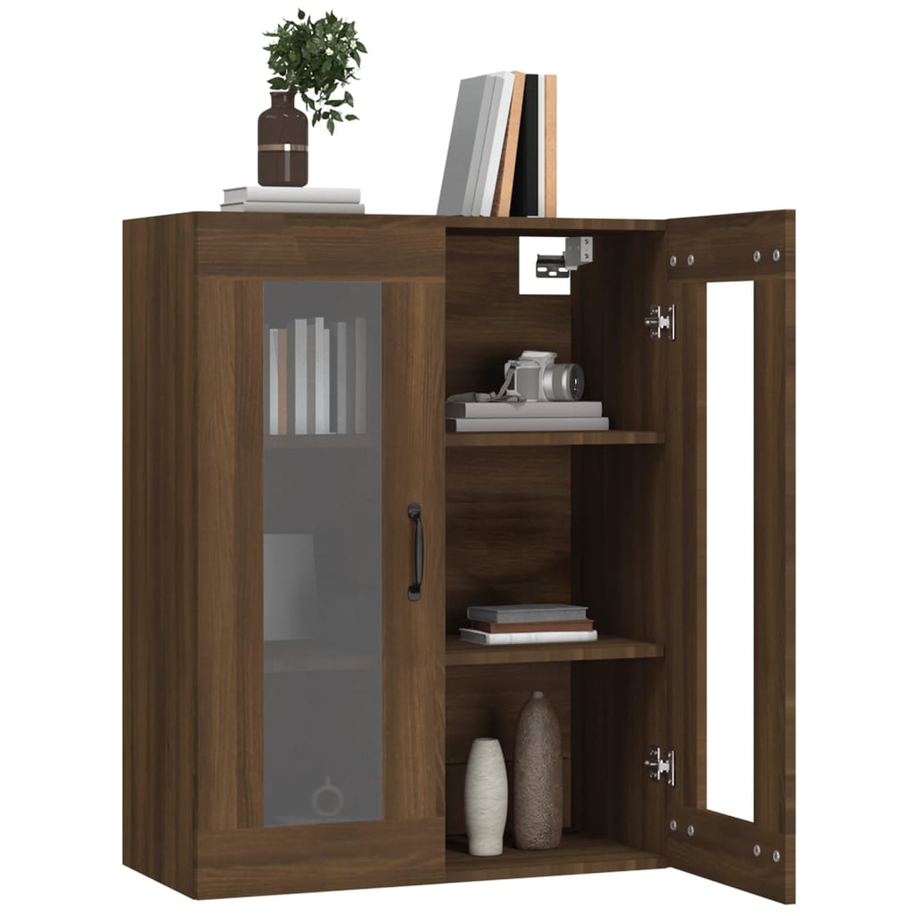 vidaXL Hanging Wall Cabinet Brown Oak 69.5x34x90 cm