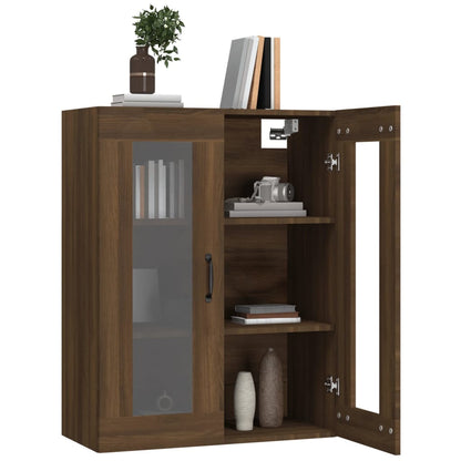 vidaXL Hanging Wall Cabinet Brown Oak 69.5x34x90 cm