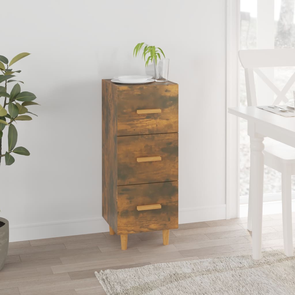vidaXL Sideboard Smoked Oak 34.5x34x90 cm Engineered Wood